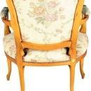 Vintage 1950 French Country Louis XV Arm Chair in Walnut with Floral Upholstery
