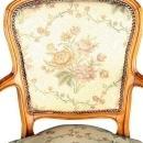 Vintage 1950 French Country Louis XV Arm Chair in Walnut with Floral Upholstery