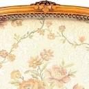 Vintage 1950 French Country Louis XV Arm Chair in Walnut with Floral Upholstery