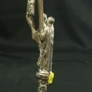 Antique Metal Standing Cross Crucifix, Symbols of 4 Evangelists, Mary & John