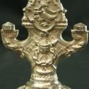 Antique Metal Standing Cross Crucifix, Symbols of 4 Evangelists, Mary & John