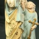 Antique French Chalkware Sculpture, Saint Joseph w/ Child Jesus, Father & Son