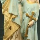 Antique French Chalkware Sculpture, Saint Joseph w/ Child Jesus, Father & Son