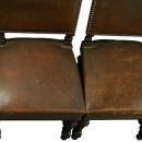 Set of 6 Antique French Renaissance Dining Chairs, Oak/Leather, 1900s France