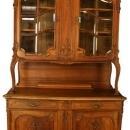 Large Antique French Buffet/Sideboard, 1900 Louis XV, Orig Beveled Glass Doors