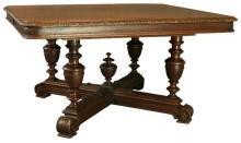 Antique French Dining Table, Rectangular, Oak, Carvings, Heavy, Petite Size