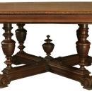 Antique French Dining Table, Rectangular, Oak, Carvings, Heavy, Petite Size