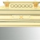 Antique French Louis XVI Painted Armoire Wardrobe, Navy/Gold/Cream, Mirror Door