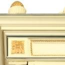 Antique French Louis XVI Painted Armoire Wardrobe, Navy/Gold/Cream, Mirror Door
