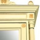 Antique French Louis XVI Painted Armoire Wardrobe, Navy/Gold/Cream, Mirror Door