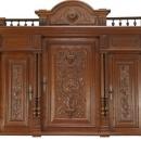 Antique French Carved Panel Doors Renaissance Henry II Oak Buffet Server Hutch