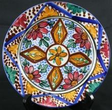 Vintage Spanish Hand-Painted Majolica Plate Mudejar