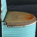 Antique Flemish Blue Enamel Salt Container Zout Sel Box