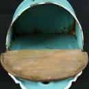 Antique Flemish Blue Enamel Salt Container Zout Sel Box