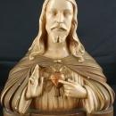 Antique French Art Deco Chalk Bust Jesus Sacred Heart