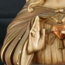Antique French Art Deco Chalk Bust Jesus Sacred Heart