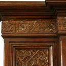 Heavily Carved Antique French Gothic Desk, Oak, Wood Keyboard Tray, Circa 1850