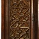 Heavily Carved Antique French Gothic Desk, Oak, Wood Keyboard Tray, Circa 1850