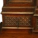 Heavily Carved Antique French Gothic Desk, Oak, Wood Keyboard Tray, Circa 1850