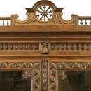 Antique Highly Carved Chestnut French Brittany Bookcase China Display Cabinet
