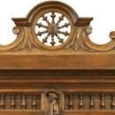 Antique Highly Carved Chestnut French Brittany Bookcase China Display Cabinet