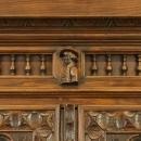 Antique Highly Carved Chestnut French Brittany Bookcase China Display Cabinet