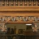 Antique Highly Carved Chestnut French Brittany Bookcase China Display Cabinet