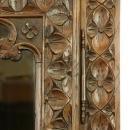 Antique Highly Carved Chestnut French Brittany Bookcase China Display Cabinet