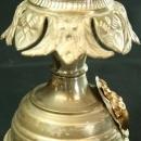 Ornate Antique French Standing Crucifix Cross in Metal, Sacred Heart, Sunburst