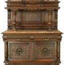 Antique French Renaissance Server/Buffet, Carved Walnut, Marble Slab Top