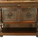 Antique French Renaissance Server/Buffet, Carved Walnut, Marble Slab Top