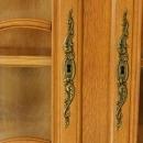 Vintage French Country Louis XV Secretary Bookcase, Oak/Glass, Ornate Carving