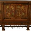Massive Vintage French Oak Sideboard, Carved/Painted Gryphons/Lions Rampant