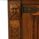 Massive Vintage French Oak Sideboard, Carved/Painted Gryphons/Lions Rampant