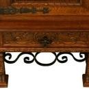 Massive Vintage French Oak Sideboard, Carved/Painted Gryphons/Lions Rampant