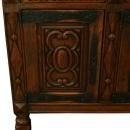Large, Heavily Carved 1930 Spanish Oak Sideboard, Wrought Iron Hardware