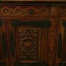 Large, Heavily Carved 1930 Spanish Oak Sideboard, Wrought Iron Hardware
