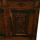 Large, Heavily Carved 1930 Spanish Oak Sideboard, Wrought Iron Hardware