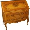 Vintage 1950 French Oak Secretary/Desk, Exceptional Carving, Fleur de Lis Motif