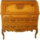 Vintage 1950 French Oak Secretary/Desk, Exceptional Carving, Fleur de Lis Motif