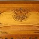 Vintage 1950 French Oak Secretary/Desk, Exceptional Carving, Fleur de Lis Motif
