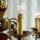 Vintage Bequet Chandelier, 1950 Belgium, Burgundy Ceramic & Metal, 8 Arms