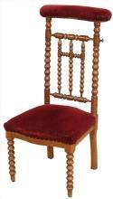 Antique French Prayer Chair or Prie Dieu Kneeler Chair, Mahogany Spindle Design