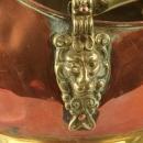 Vintage French Copper Coal Scuttle Planter Blue Delft