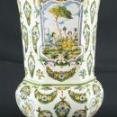 Large Vintage Majolica Vase, French Rococo, Moustiers, Neoclassical Mythology