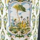 Large Vintage Majolica Vase, French Rococo, Moustiers, Neoclassical Mythology