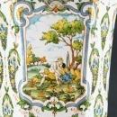 Large Vintage Majolica Vase, French Rococo, Moustiers, Neoclassical Mythology