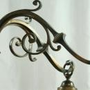 Large, Heavy Vintage French Gothic Chandelier, 6 Arms, Frosted Glass/Spikes/Ring