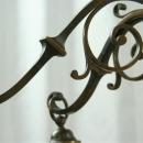 Large, Heavy Vintage French Gothic Chandelier, 6 Arms, Frosted Glass/Spikes/Ring