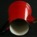 Vintage Bright Red Polish Enamelware Kettle or Teakettle for your Retro Kitchen